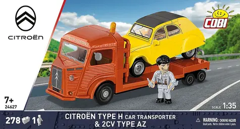 Cobi 24627 Citroën Type H Transporter samochodów + 2CV Type AZ / Zestaw konstrukcyjny / 278 elementów / 1:35 / od 7 lat