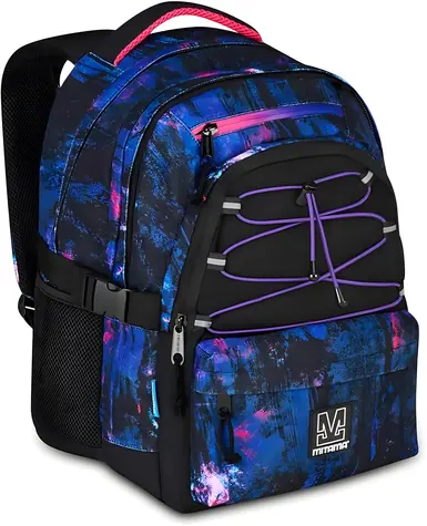 Mitama BDBF Purple Brush / Plecak szkolny / 30 l / 3 komory / wejście USB / wodoodporny