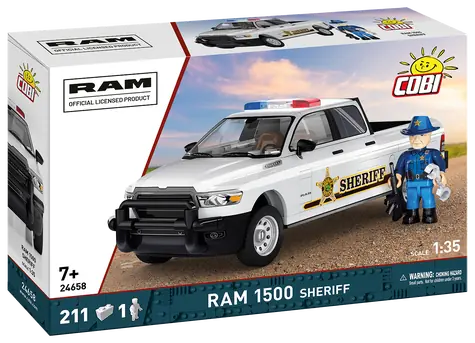 Cobi 24658 Dodge RAM 1500 Sheriff / Zestaw konstrukcyjny / 211 elementów / 1:35 / 1 figurka / od 7 lat