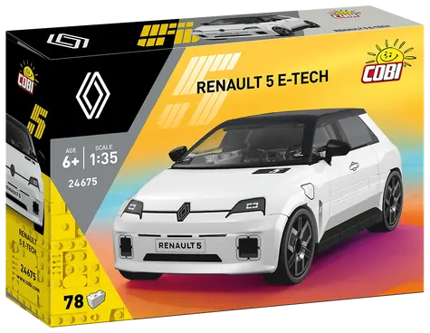 Cobi 24675 Renault 5 E-Tech biały / Zestaw konstrukcyjny / 1:35 / 78 elementów / od 6 lat