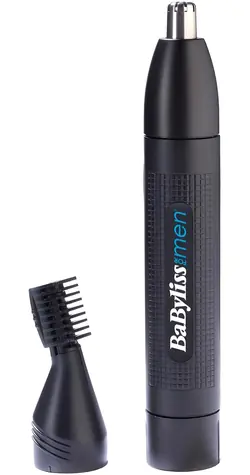 Babyliss E652E / Trymer do włosów / do uszu, nosa i brwi / 2 głowice trymujące / Nasadki 3 i 5 mm / 1 bateria AA