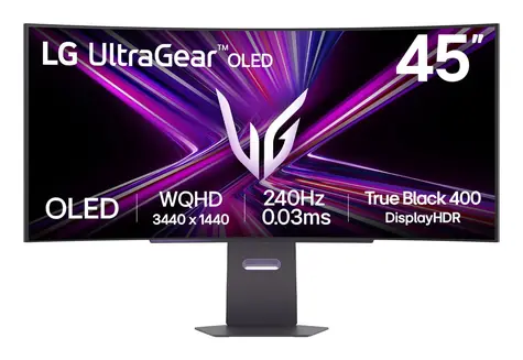 44,5" LG 45GX900A-B czarny / Monitor / OLED / 3440x1440 / 21:9 / 240Hz / 275 cd/m2 / 2x HDMI+DP / Repro