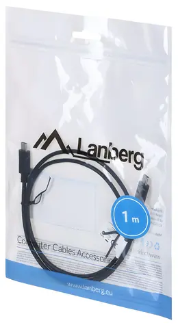 Lanberg CA-CMCM-10CU-0010-BK czarny / kabel USB / USB-C (M) - USB-C (M) / USB 2.0 / 1 m