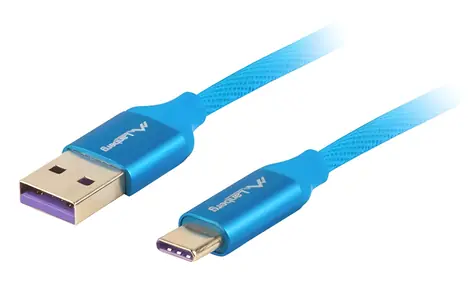 Lanberg CA-USBO-21CU-0010-BL niebieski / kabel USB / USB-A (M) - USB-C (M) / USB 2.0 / 1 m