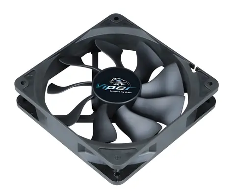 Akasa Viper S-Flow Black / Fan / 120 mm / 4-pin PWM / 600-1900 obr./min / 6.9-23.8 dBA / HDB