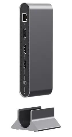 Acer 15w1 srebrny / Stacja dokująca / USB-C / 2× HDMI 4K / DisplayPort 8K / 100W PD / RJ45