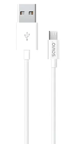 Savio CL-124 biały / Kabel USB-A - Micro-USB / USB 2.0 / 2 m