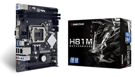Biostar H81MHV3 / Płyta główna / Intel H81 / DDR3 / SATA III / USB 3.0 / GLAN / HDMI+VGA / sc.1150 / m-ATX