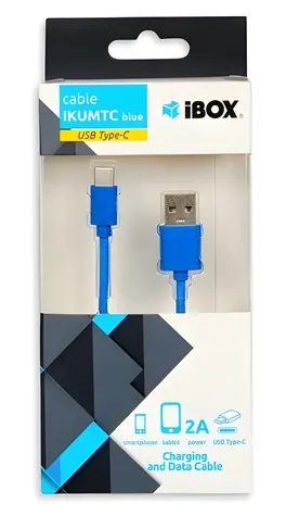 ibox IKUMTCB niebieski / kabel USB / USB-A do USB-C / USB 2.0 / 1 m