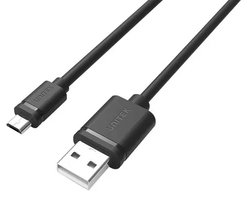 Unitek Y-C451GBK czarny / kabel USB / USB 2.0 / USB-A (M) - Micro-USB B (M) / 1 m