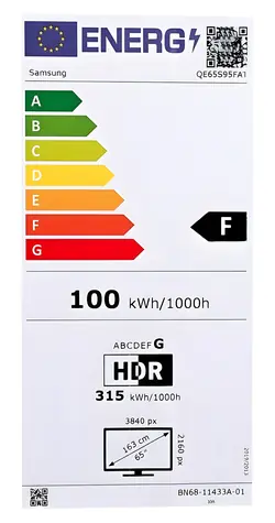 65" Samsung QE65S95F czarny / Telewizor / 4K / OLED / HDMI / USB / CI+ / LAN / Wi-Fi / BT / DVB-T2&C&S2 / Głośniki 70 W