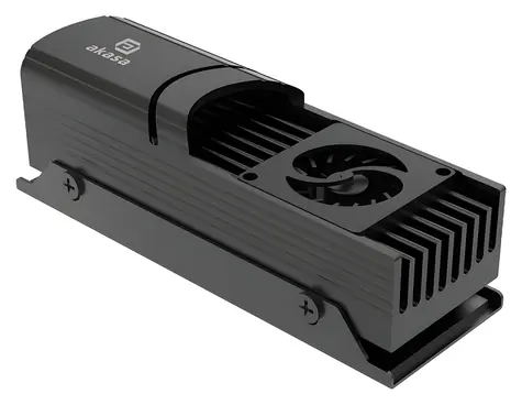 Akasa Gecko Pro LX black / chłodzenie dysku SSD M.2 / aktywny PWM / NVMe PCIe 5.0 / M.2 2280 / TDP 250W