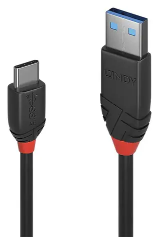 Lindy USB-A - USB-C 1m czarny / kabel USB / USB 3.2 Gen 2 / 10 Gbit/s