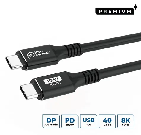MicroConnect USB-C do USB-C 0,25 m czarny / Kabel