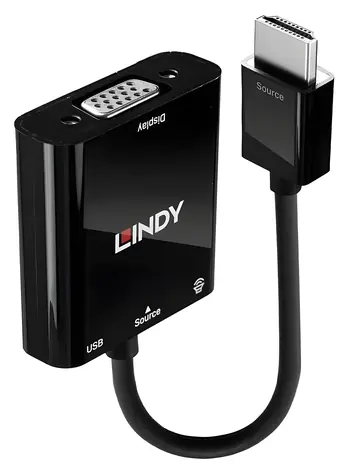 Lindy HDMI do VGA+Audio / Konwerter / HDMI - VGA / 1920×1200 px / 12 bitów
