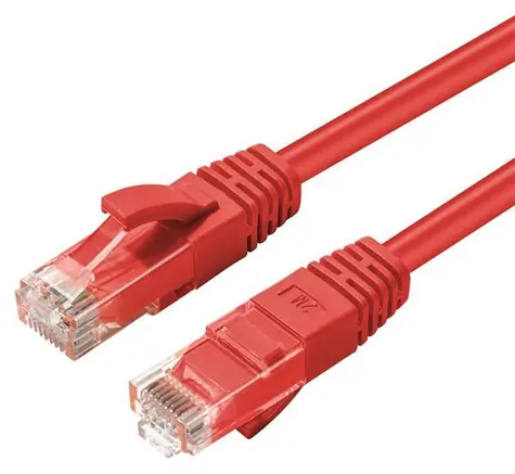 MicroConnect CAT6a U/UTP 0,5m czerwony / kabel krosowy / LSZH