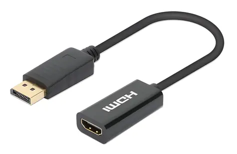 Manhattan DisplayPort - HDMI czarny / Adapter / Aktywny / 4K/60Hz / 0,15 m