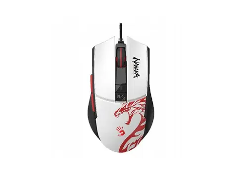 A4Tech Bloody L65 Max Naraka biała / Mysz optyczna gamingowa / 12000 DPI / 78 g / RGB / USB