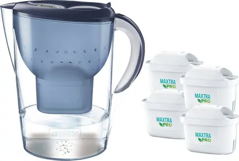 Brita Marella XL niebieski + 4 filtry / Dzbanek filtrujący wodę / 3,5 l / filtr: MAXTRA PRO Pure Performance