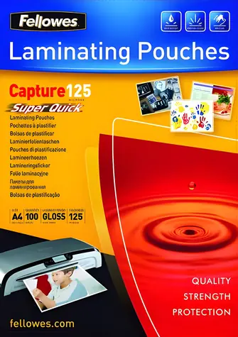 Fellowes SuperQuick A4 125 mic / Folia laminująca / 100 szt. / błyszcząca