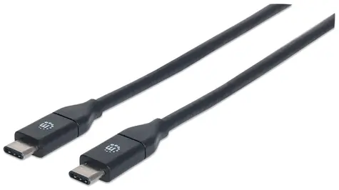 Manhattan USB-C czarny / Kabel / 1 m / USB 3.2 Gen 2 (10 Gbit/s) / 3 A