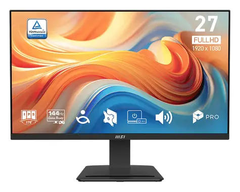 27" MSI PRO MP273DE E14A czarny / Monitor / IPS / FHD / 144 Hz / 1 ms / HDMI + DP + VGA / VESA