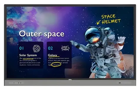 75-calowy BenQ RM7505 czarny / Interaktywny wyświetlacz / Dotyk 4K UHD / IPS / Android 15 / Wi-Fi 6 / 3× HDMI / 3× USB-C
