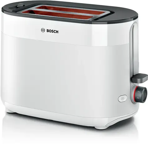 BOSCH TAT2M121 MyMoment biały / Toster / 950 W / 2 gniazda / 6 poziomów opiekania / rozmrażanie