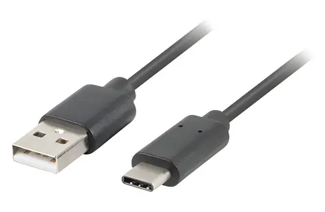 Lanberg USB-C (M) - USB-A (M) 1,8 m czarny / Kabel USB-C do USB-A / USB 2.0 / QC 3.0