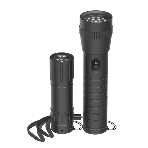Latarka HAMA FL-DUO czarna / Latarka LED / Zestaw 2 szt. / Aluminium / Baterie AAA
