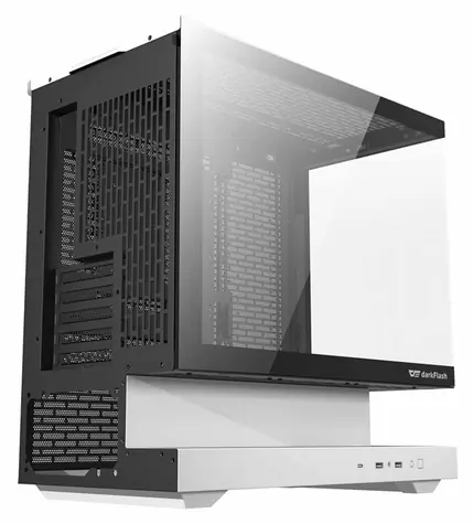darkFlash F1 biały / Obudowa komputera / Midi Tower / M-ATX + ITX / 6× wentylator ARGB / Szkło hartowane