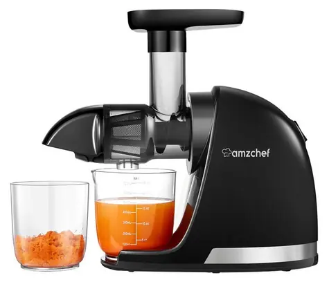 AMZCHEF 1501-BK-SM czarny / Wyciskarka wolnoobrotowa / 80 obr./min / wydajność 90%