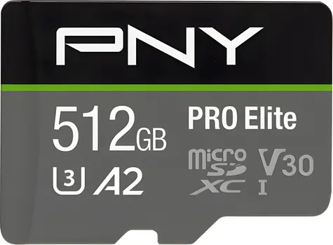 PNY PRO Elite microSDXC 512 GB / Karta pamięci / Klasa 10 / UHS-I U3 / V30 / A2