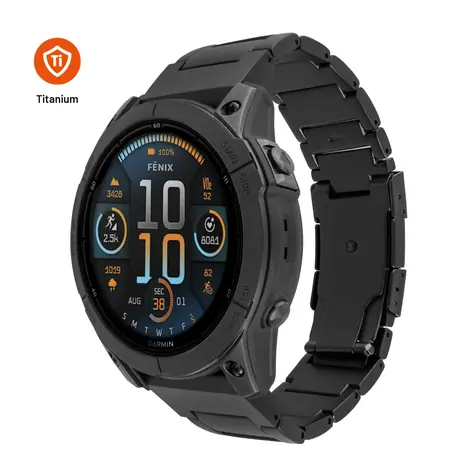 Pasek tytanowy FIXED czarny / Pasek / Garmin QuickFit 22 mm / Titan / Powłoka PVD