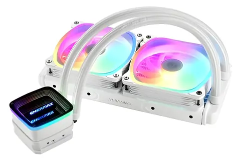 Enermax Aquafusion ADV 240 biały / chłodzenie wodne procesora AIO / 2 x 120 mm / 500-2000 obr./min / 32,6 dB / ARGB