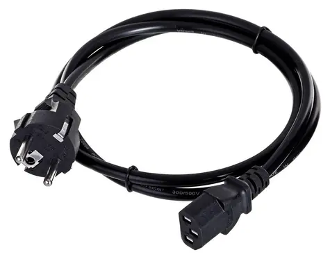 Savio CL-138 czarny / Kabel zasilający / IEC C13 (M) - Typ E (F) / 1,2 m