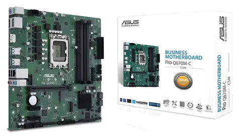 Asus PRO Q670M-C-CSM / Płyta główna / Intel Q670 / LGA 1700 / 4X DDR5 / PCIe x16 / LAN 1Gb / mATX
