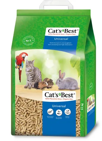 CATS BEST Żwirek Universal / 20 l / granulat drzewny / bezwonny / pochłania zapachy