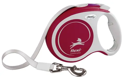 Pasek Flexi Comfort PLUS L 5m czerwony / Smycz