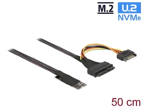 Klucz DeLock M.2 M > U.2 SFF-8639 NVMe / Kabel / 50 cm
