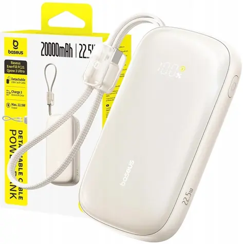 Baseus EnerFill FC21 Qpow 3 Ultra beżowy / Power bank / 20000 mAh / 22.5W