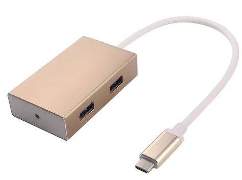PremiumCord USB-C Hub 4- Port aluminiowy / Hub USB / 4X USB 3.0 / 5 Gb/s