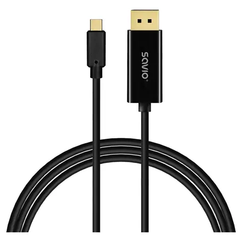Savio CL-207 czarny / kabel USB-C / 2 m / 17,28 Gbit/s
