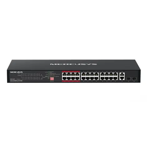 Mercusys MS126CP / Przełącznik / 24x PoE+ 10/100 / 2x Gigabit Uplink / do szafy rack