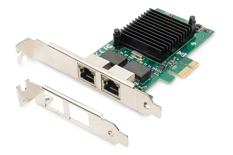 Digitus DN-10132 / Karta sieciowa / PCI Express / 2x Gigabit LAN / Intel 82575EB