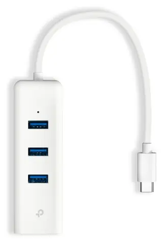 TP-LINK UE330C biały / Adapter Ethernet / Gigabit / USB-C / Hub 3x USB 3.0 / RJ-45
