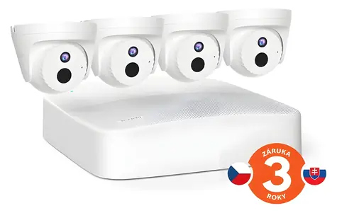 Tenda K4P-4CR / System kamer / 4X kamery PoE / 4 MPx / 4-kanałowy rejestrator NVR / IP67 / audio / noktowizor