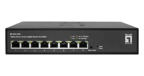LevelOne GES-2208 / Przełącznik / 8x Gigabit Ethernet / Zarządzany / Szafa 10" / VLAN