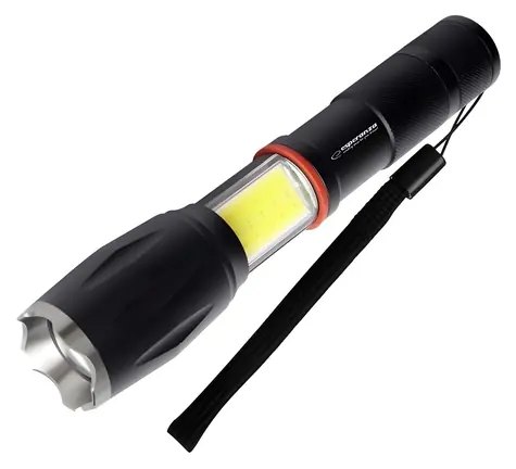 Esperanza Dione czarna / Latarka LED / 2500 lm / Zoom / 4 tryby oświetlenia / wodoodporna