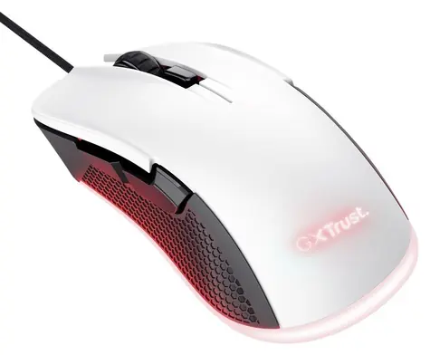 Mysz Trust GXT 922W Ybar biała / Mysz optyczna / 7200 DPI / USB-A / RGB / Dla osób praworęcznych